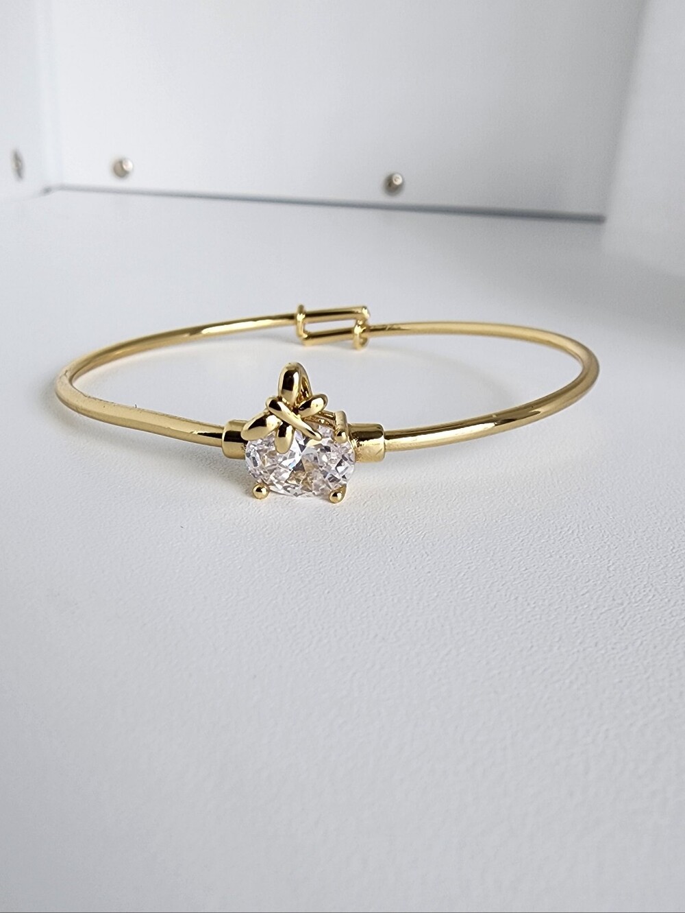 Gold Plated Butterfly CZ Bangle Bracelet Girls Kids 40mm Gift Jewelry - Picture 3 of 7